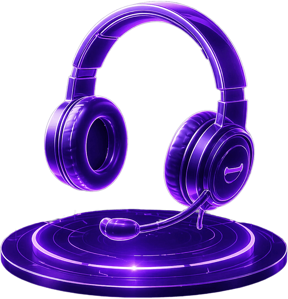 Headset representing customer support